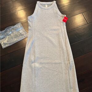 SPANX - Aire, Side Stripe Midi Dress Light Gray Heather